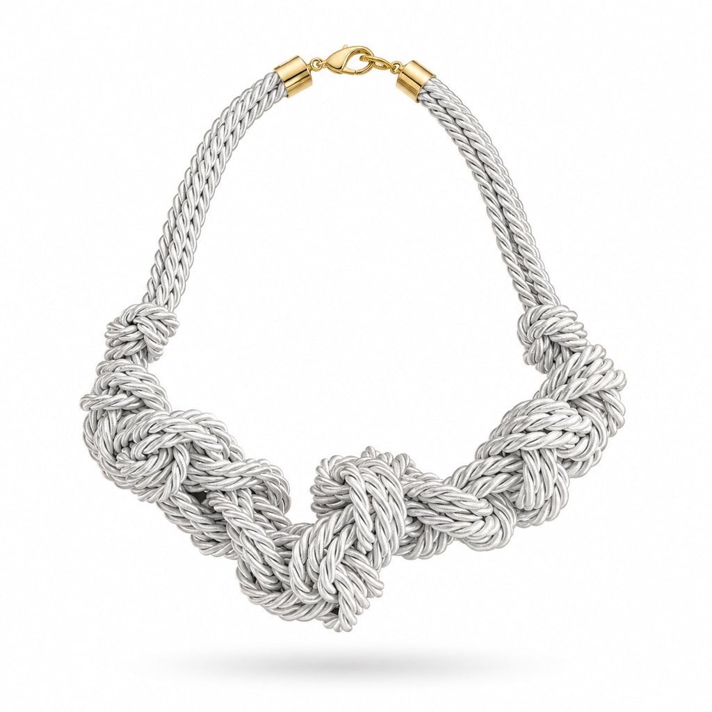 Collar nudos gris – Fahoma, bijouterie en Uruguay