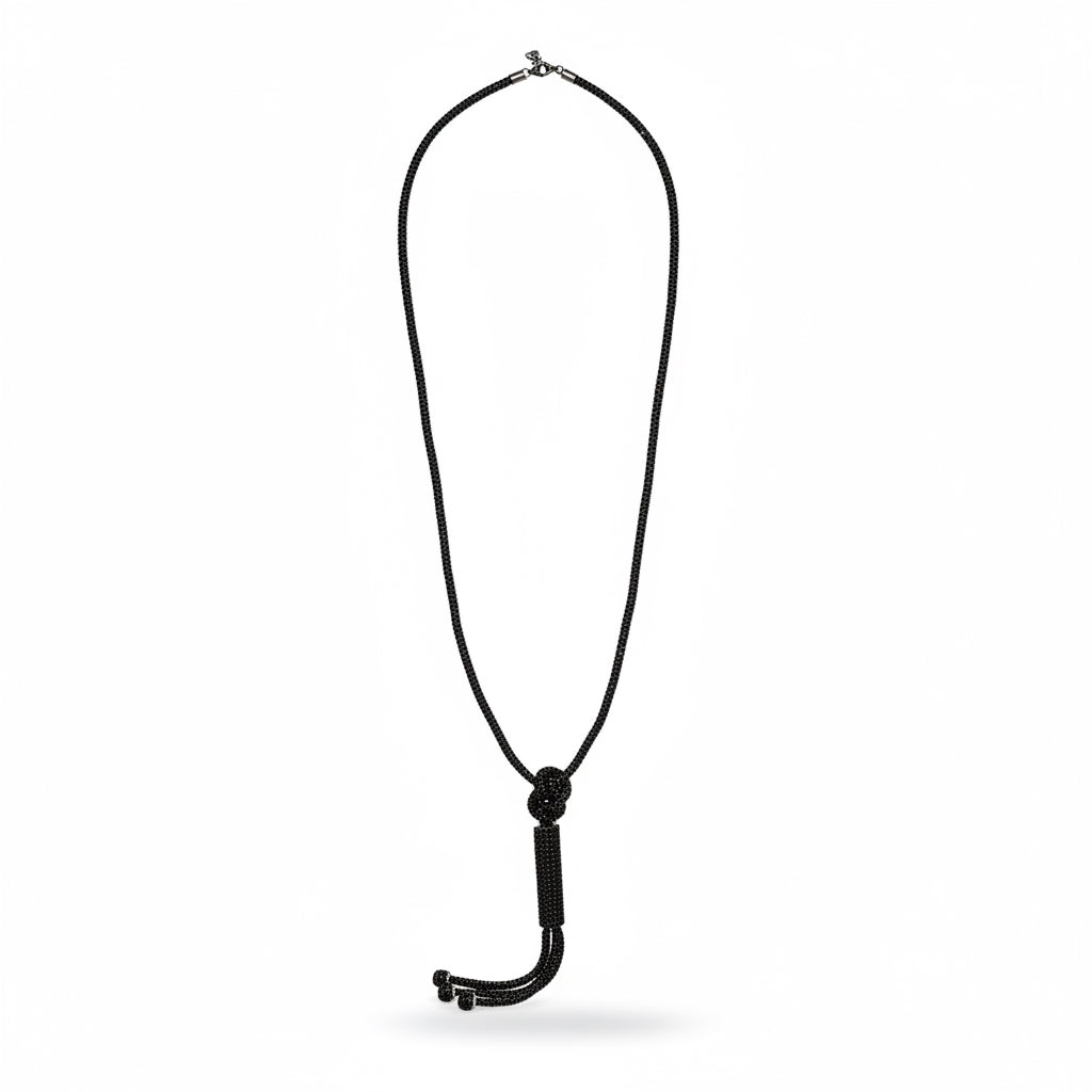 Collar largo negro – Fahoma, bijouterie en Uruguay