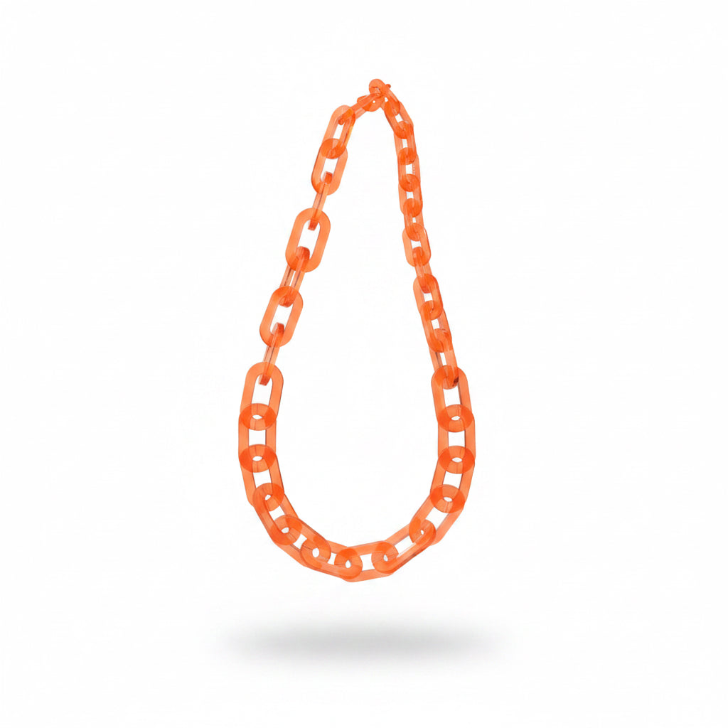 Collar largo naranja – Fahoma, bijouterie en Uruguay