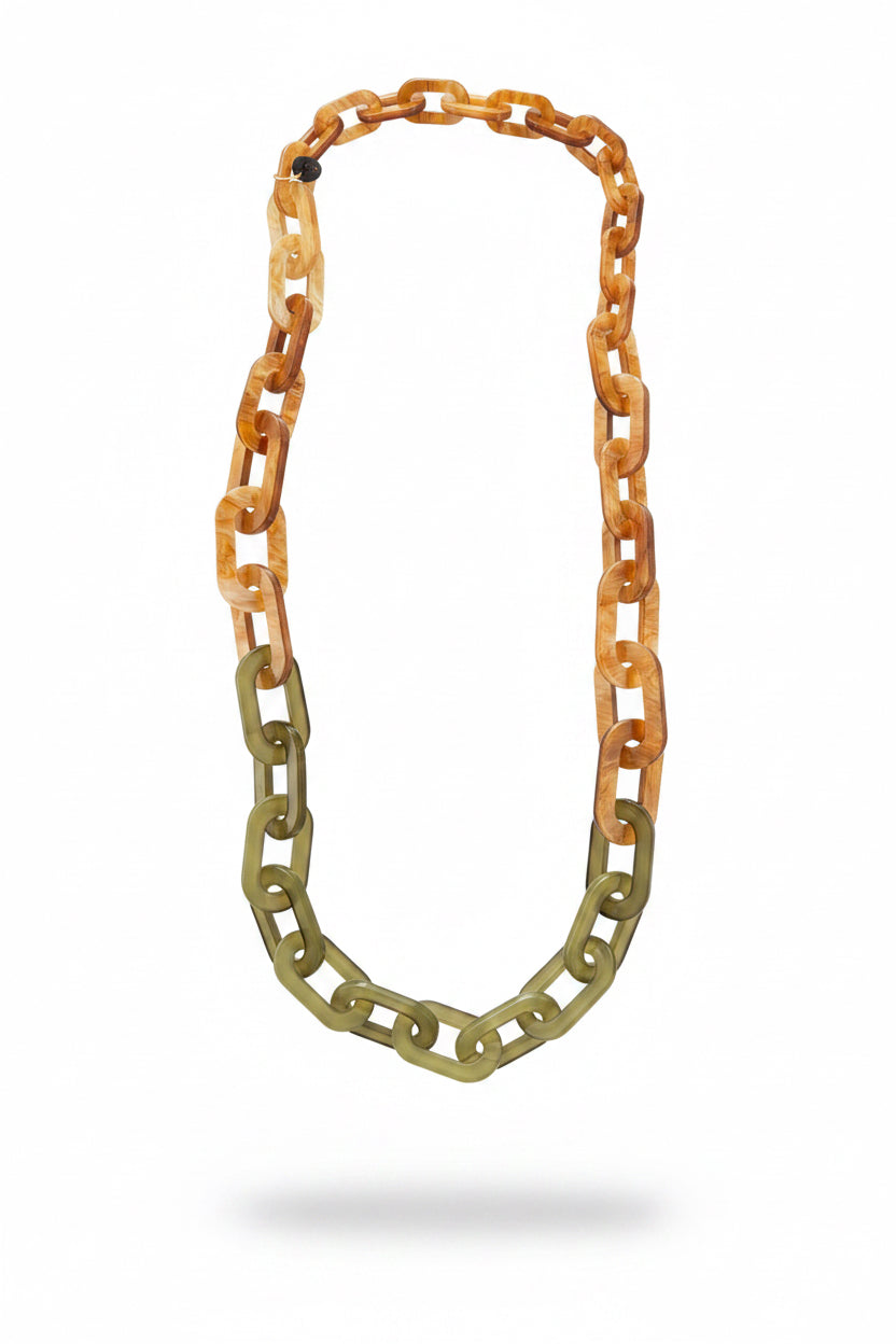 Collar verde y carey – Fahoma, bijouterie en Uruguay