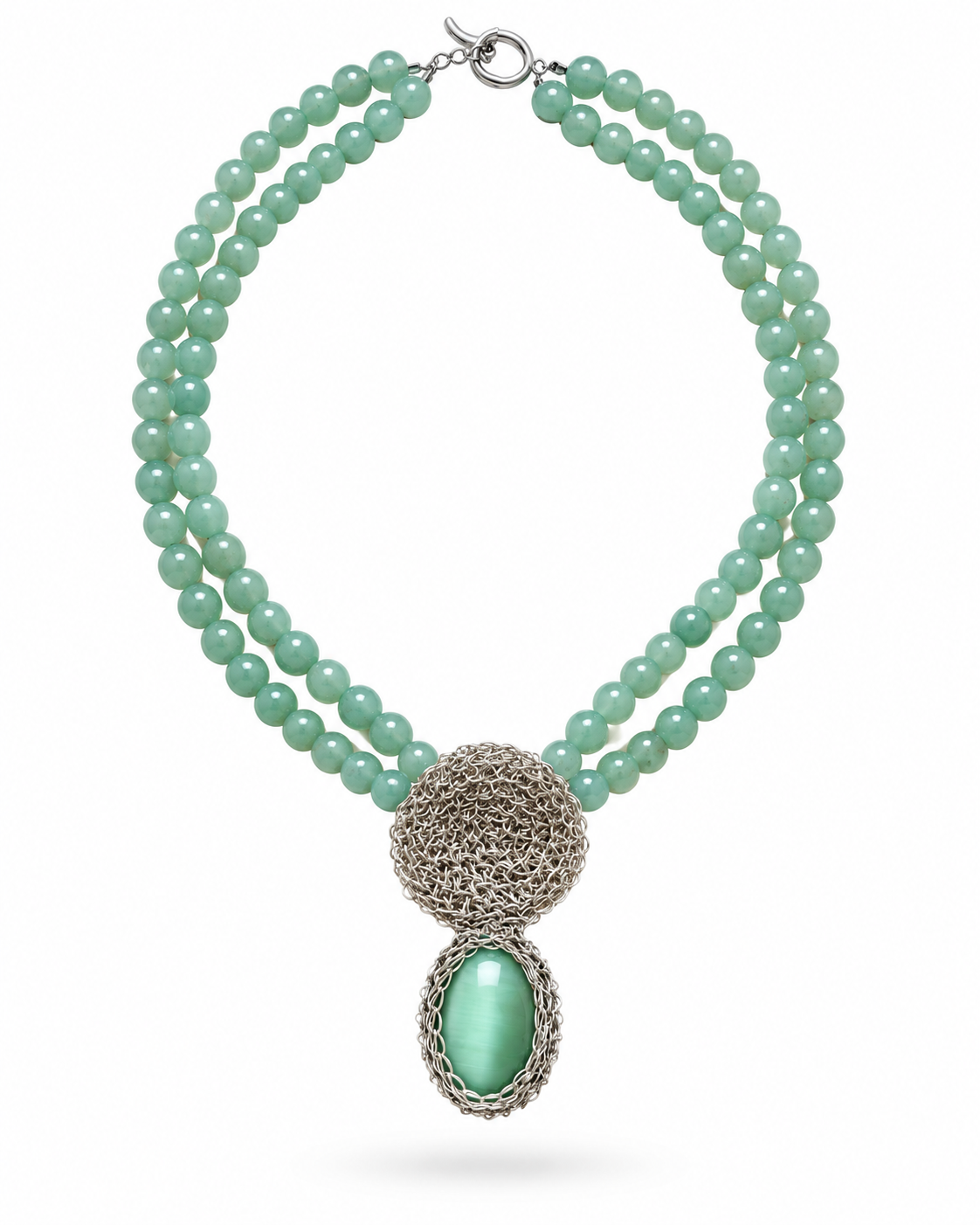Collar verde agua con dije