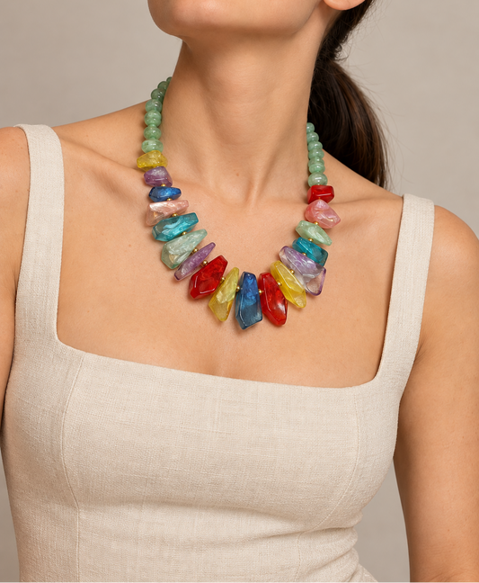 Collar multicolor resina tipocristal