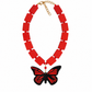 Collar rojo con mariposa – Fahoma, bijouterie en Uruguay