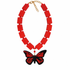 Collar rojo con mariposa – Fahoma, bijouterie en Uruguay