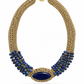 Collar tubular bordado azul