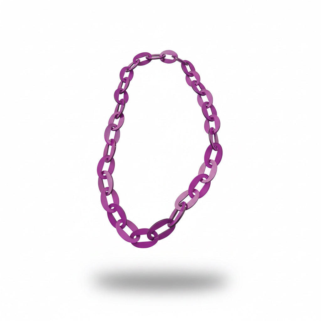 Collar de resina violeta – Fahoma, bijouterie en Uruguay