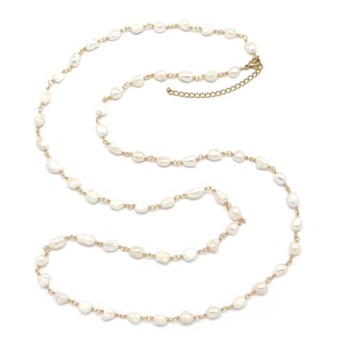 collar largo de perlas
