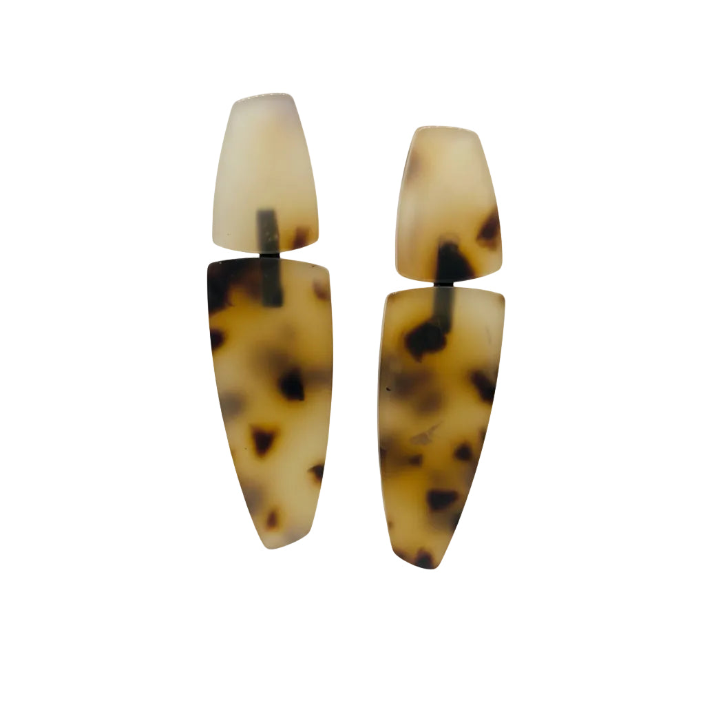 Caravanas marmoladas beige – Fahoma, bijouterie en Uruguay
