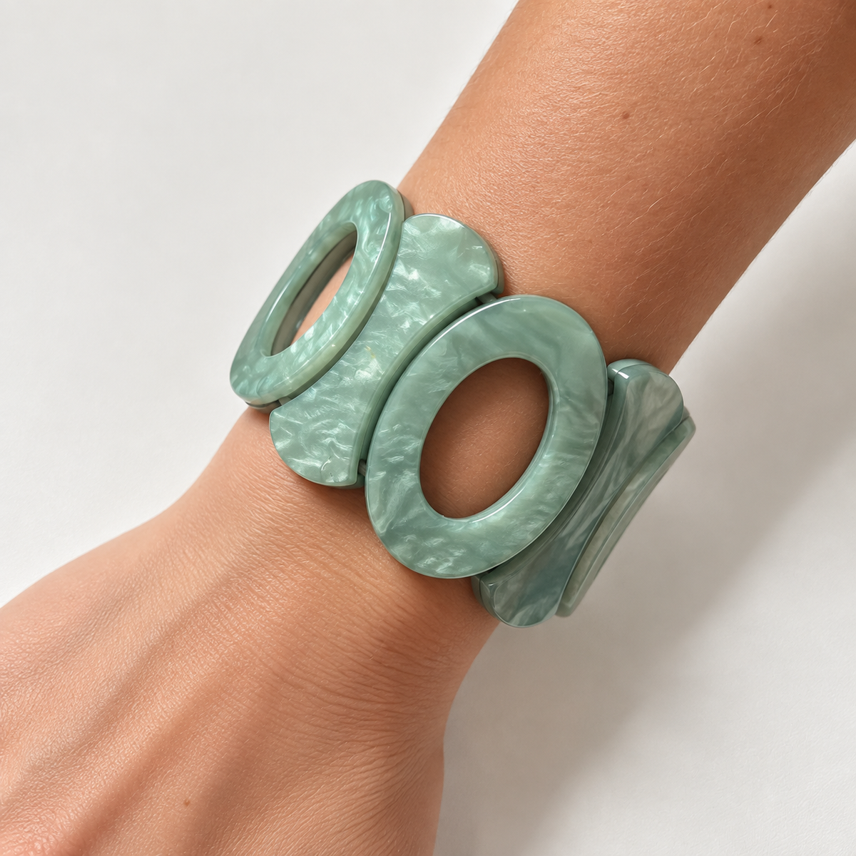 Pulsera óvalos de resina, vista 2 – Fahoma