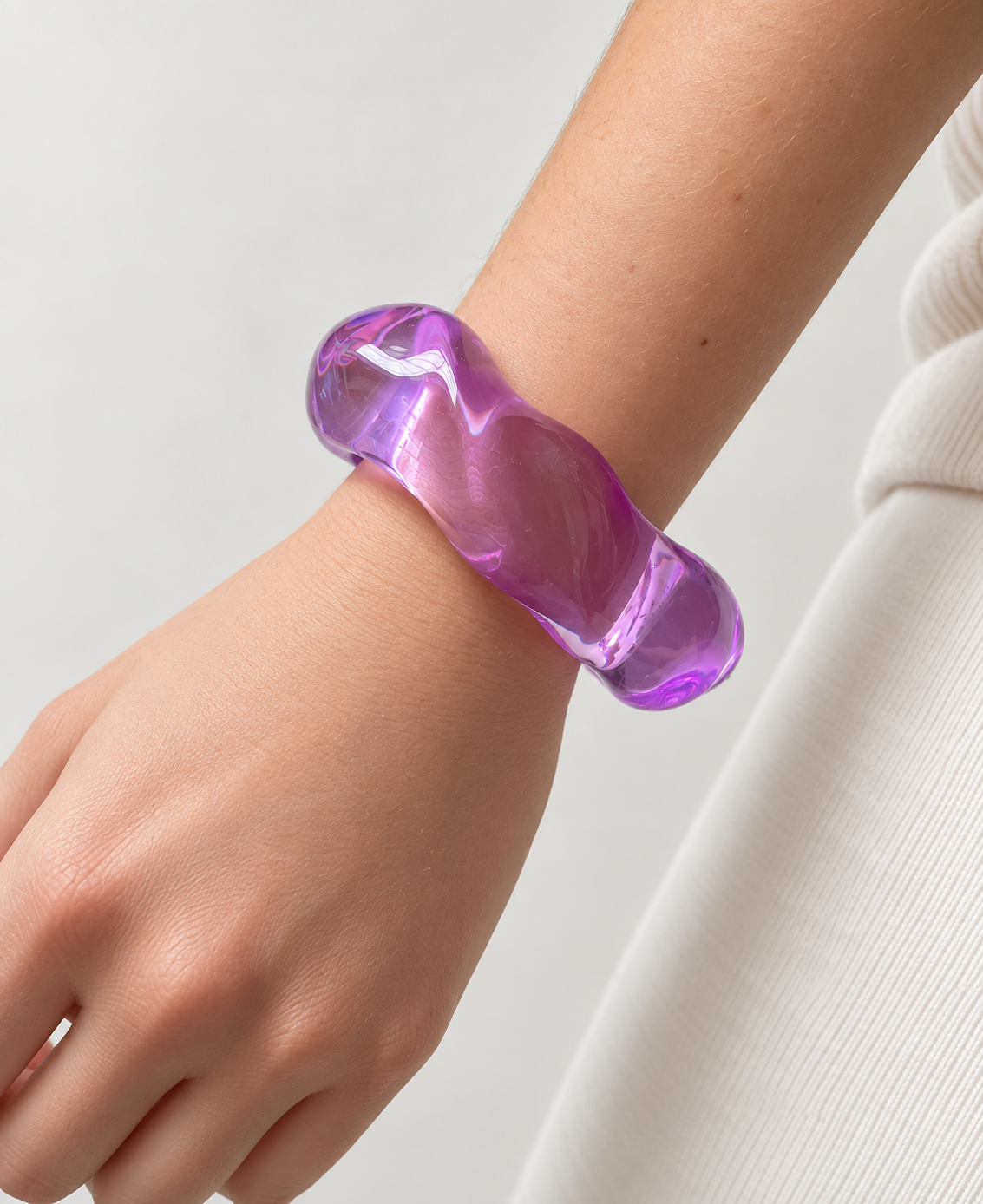 Pulsera resina violeta translúcida – Fahoma, bijouterie en Uruguay