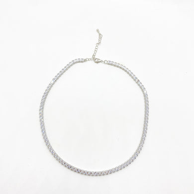Collar zirconia plateado - Fahoma.uy