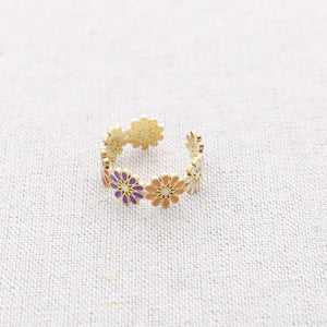 Anillo esmaltado flores